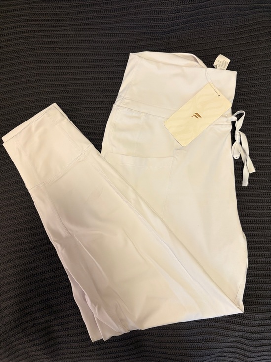 Fabletics Pants - Fabletics White High-Waist Leggings/jogger with waistband Tie